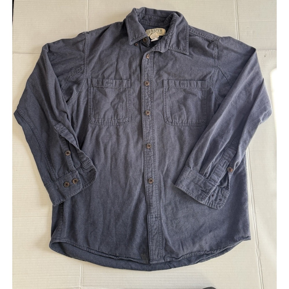 Duluth Trading Men's Blue Long Sleeve Flannel Shirt Large
